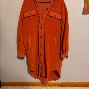 Listicle Vibrant Orange Teddy Jacket